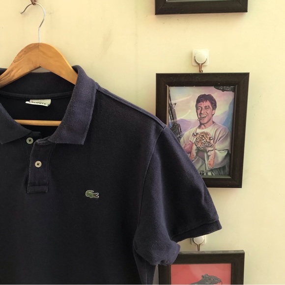 Lacoste Navy blue Polo (M-L) (strain) - Picture 9 of 10
